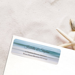 Elegante Strandblau-Ozean-Rücksendeadresse