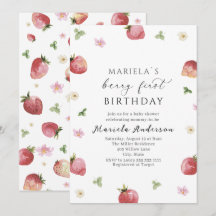 Elegante Strandcolor Strawberry Baby Shower