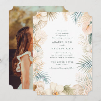 Elegante Strandfoto - Beach-Wedding-Einladung
