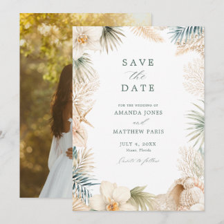 Elegante Strandfoto- Hochzeit am Meer Save The Date
