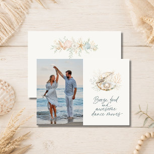 Elegante Strandhochzeit mit Meeresmuschel-Foto - S Save The Date