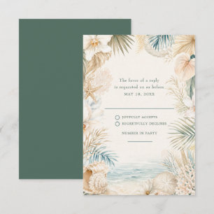 Elegante Strandhochzeit-RSVP RSVP Karte