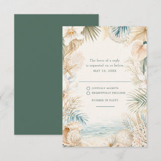 Elegante Strandhochzeit-RSVP RSVP Karte