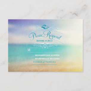 Elegante Strandhochzeit UAWG-Karte RSVP Karte