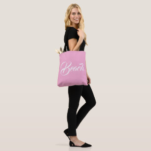 Elegante Strandtextur-Markierung Soft Pink Tote De Tasche