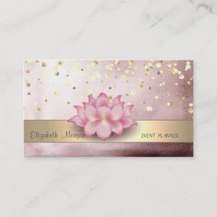 Elegante Streifen-Konfetti-Roségold-Lotos Visitenkarte