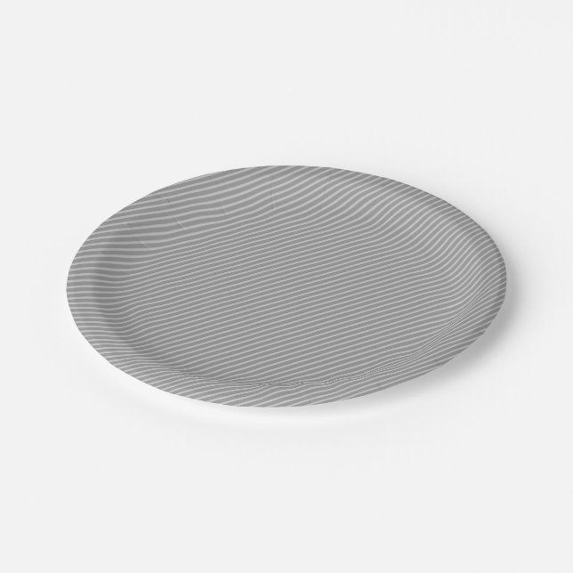Elegante Streifen Pappteller (Schrägansicht)