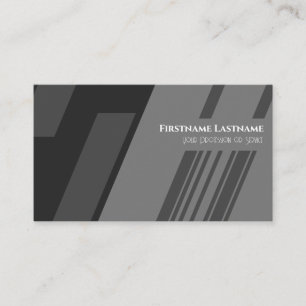 Elegante Streifen schwarz dunkelgrau minimalistisc Visitenkarte