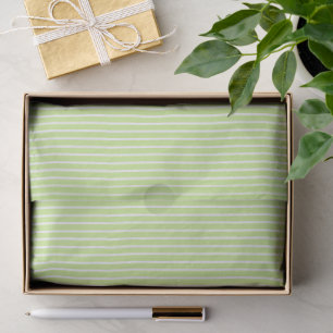 Elegante Streifen Weiß - Frühling Grün Seidenpapier