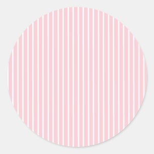 Elegante Streifen Weiß - Pink Runder Aufkleber