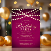 Elegante String Lights 60. Geburtstagsparty