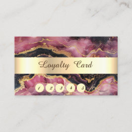 Elegante Stripe Burgundy Marble Loyalty Card Treuekarte