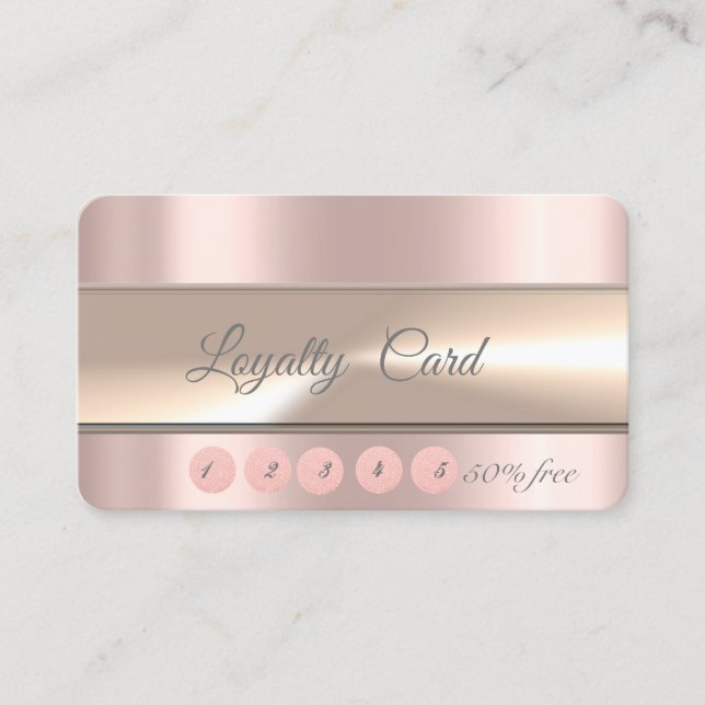 Elegante Stripe Rose Gold Treuekarte (Vorderseite)