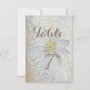 Élégante stylée, Pailletée, Carte de table Daisy
