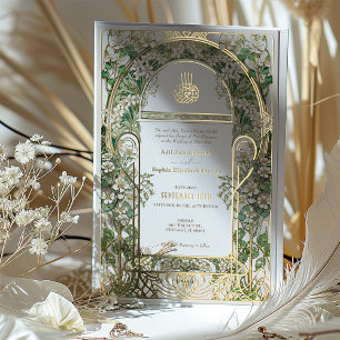 Élégante suite de faire-part de mariage floral isl