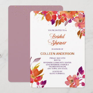 Elegante Summer Bouquet Bridal Dusche Einladung