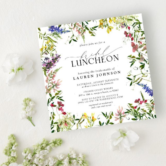 Elegante Summer Bridal Luncheon Wildblume Einladung (Von Creator hochgeladen)