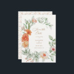 Elegante Summer Garden Floral Save the Date Card<br><div class="desc">Unsere Kollektion "Eleganter Sommergarten" mit üppigen sommerlichen Aquarellen in Orange- und Rosatönen kombiniert mit einem eleganten Drehbuch. Die in dieser Kollektion vorgestellten Produkte sind für jeden Anlass bestimmt. Wenn Sie irgendwelche Wünsche haben,  kontaktieren Sie mich bitte über den Shop Chat oder per E-Mail.</div>