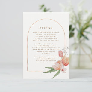 Elegante Summer Garden Floral Wedding Info Card Begleitkarte