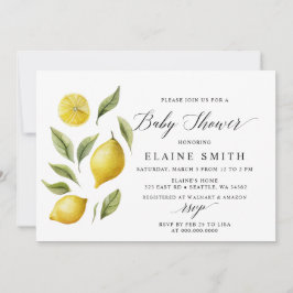 Elegante Summer Lemon Limon Citrus Baby Dusche Einladung