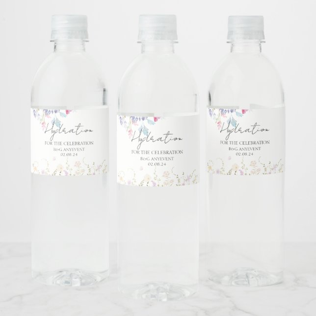 Elegante Summer Meadow Wildblumen Hochzeit (Flaschen)