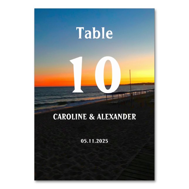 Elegante Summer Ocean Sunset Tropical Beach Hawaii Tischnummer (Vorderseite)