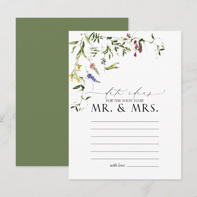 Elegante Summer Wildblume Watercolor Postkarte (Vorne/Hinten)