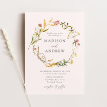 Elegante Summer Wildblume Wreath Blush Wedding