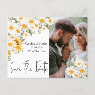 Elégante Sunflower Daisy Enregistrer la date Carte