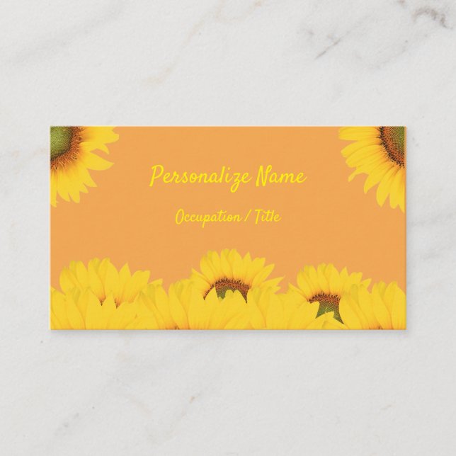 Elegante Sunflowers Garden Bouquet Visitenkarte (Vorderseite)