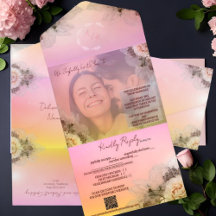 Elegante Sunset-Rosen-Overlay-Einladung