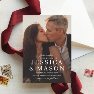 Elégante superposition Faire-part de mariage moder