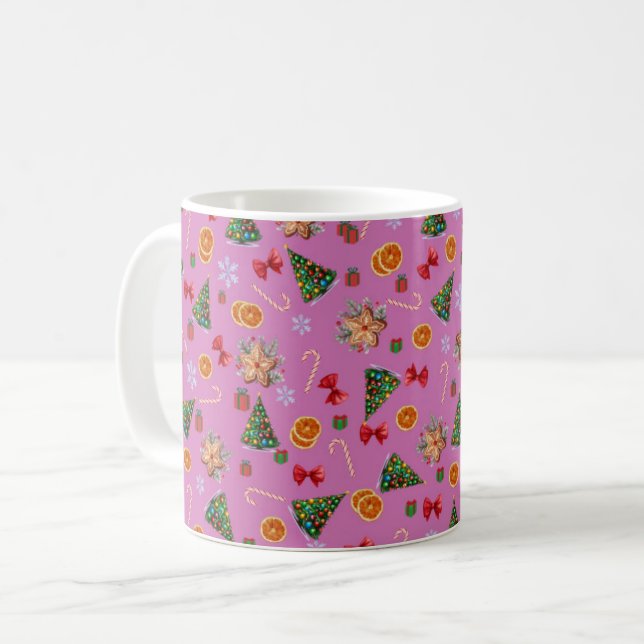 Elegante süße Niedliche Weihnachtskekse Candy Cane Kaffeetasse (Vorderseite Links)