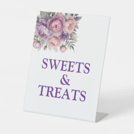 Elegante Süßigkeiten und Leckereien mit floralen S Sockelschild