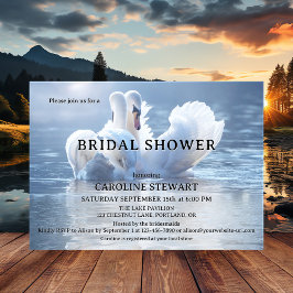 Elegante Swan Lake Bridal Dusche Einladung