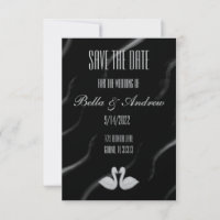 Elegante Swan Save the Date Card