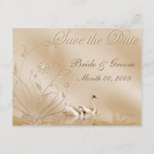 Elegante Swans Save the Date Postkarten