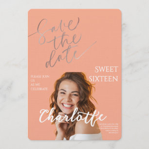 Elegante Sweet 16 Save-the-Date Geburtstag Einladung