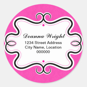Elegante Swirl Border- und Damask Stickers