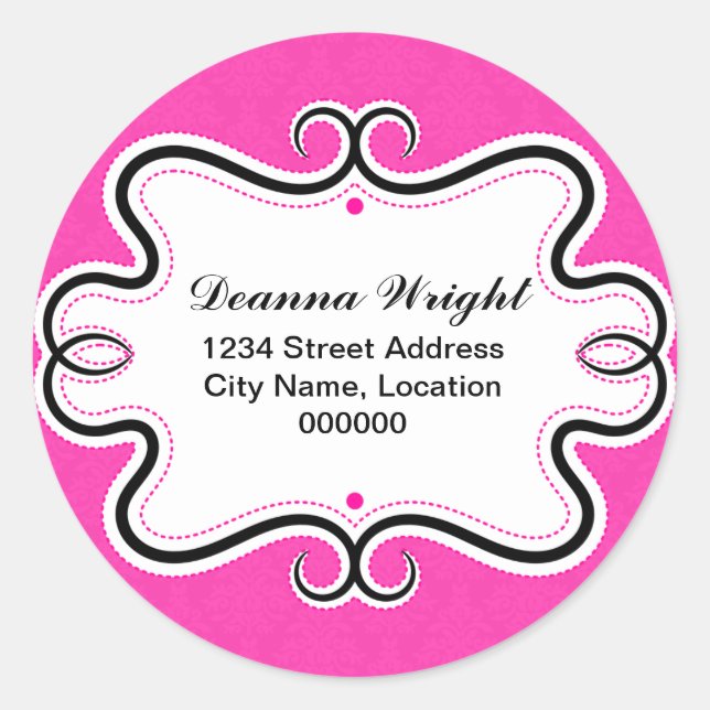 Elegante Swirl Border- und Damask Stickers (Vorderseite)