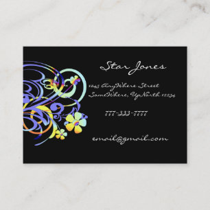 Elegante Swirl Business Card - Blues und Yellows Visitenkarte
