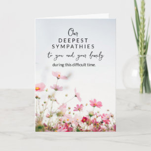 Elegante Sympathie-Karte mit Blumen Mit tiefstem Karte