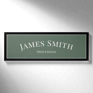 Elegante Szene Grün und Schwarz: Modernes Beruflic Namenschild