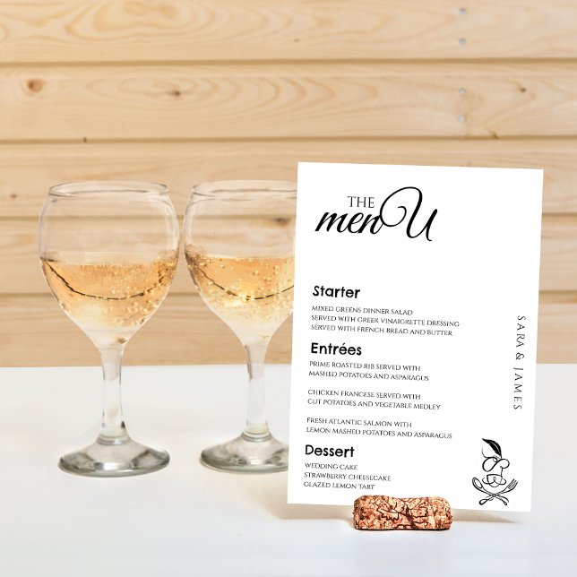 Elégante Table de mariage Cartes de menu (Créateur téléchargé)