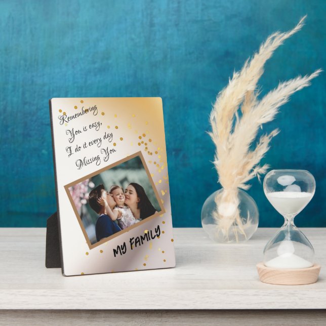 Elegante Tabletop Plaque mit Easel Fügt eine Touch Fotoplatte (Seite)