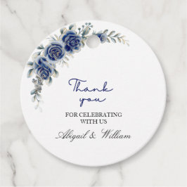 Elegante Tags der blauen und botanischen Gastgesch Geschenkanhänger