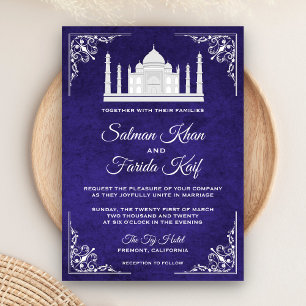 Elegante Taj Mahal Royal Purple Hochzeits-Einladun Einladung