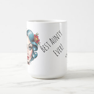 Elegante Tante-Porträt mit floraler Note Kaffeetasse