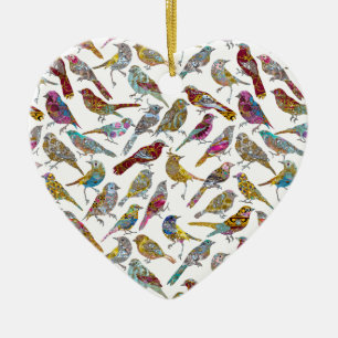Elegante tanzende chic Vögel Keramikornament