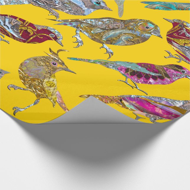 Elegante Tanzvögel auf Sonnenschein Glossy Geschenkpapier (Ecke)